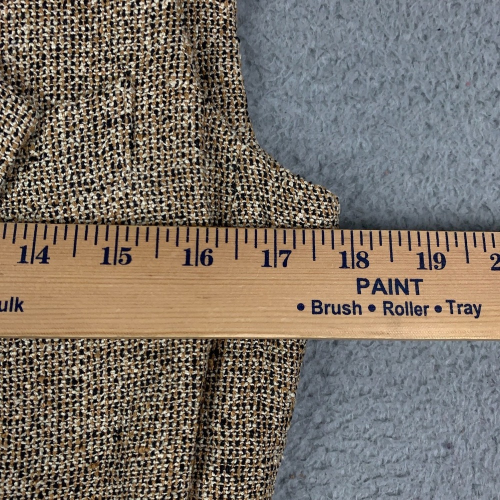 MaxMara Long Tweed Vest Women's 6 Tan Sleeveless Single Button Linen Blend Italy - Picture 9 of 11